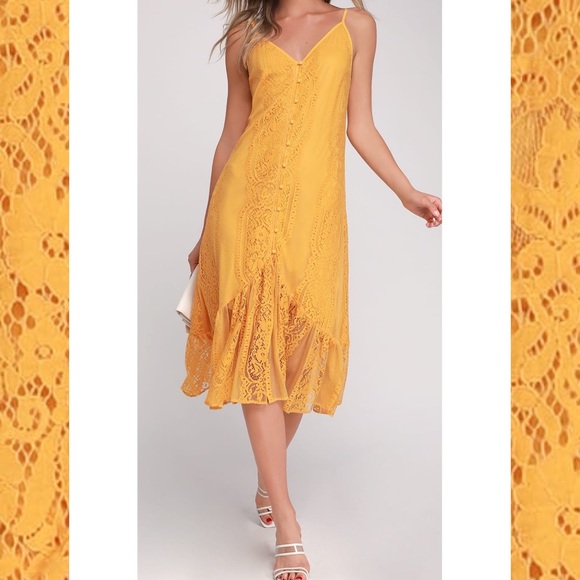 Bohemian Lace Button Midi Dress Boho Femme - Picture 6 of 8